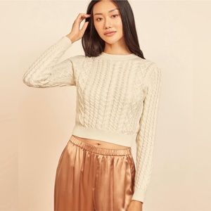 The Reformation Dauphine Cable Knit Sweater